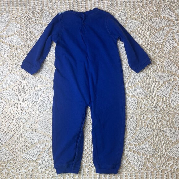 Vintage 1990s Small Steps Baby Boy 24 Months Blue C Is For Car Coverall Jumpsuit - Picture 2 of 4